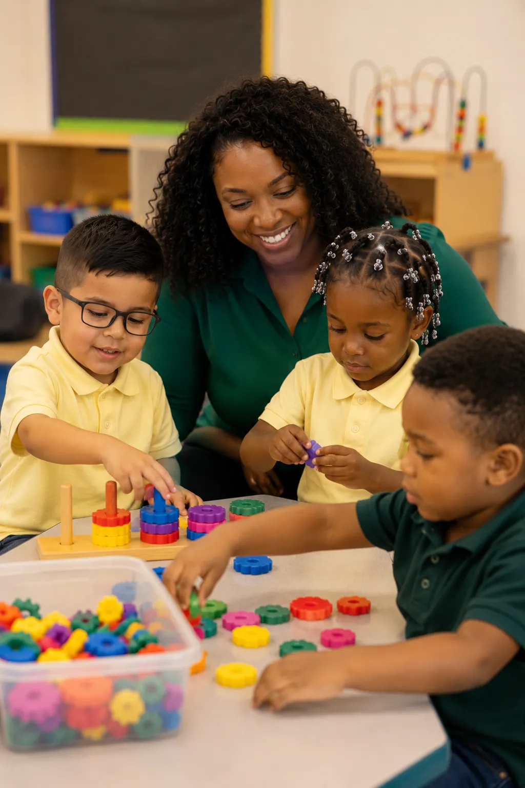 Teacher and students in 4110 program in Brooklyn
